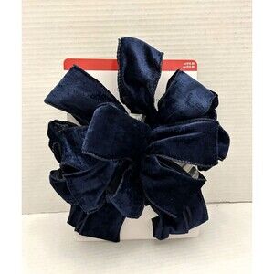 Celebrate it Christmas Tree Topper Bow Navy Blue Velvet 10” Large Bow Holiday